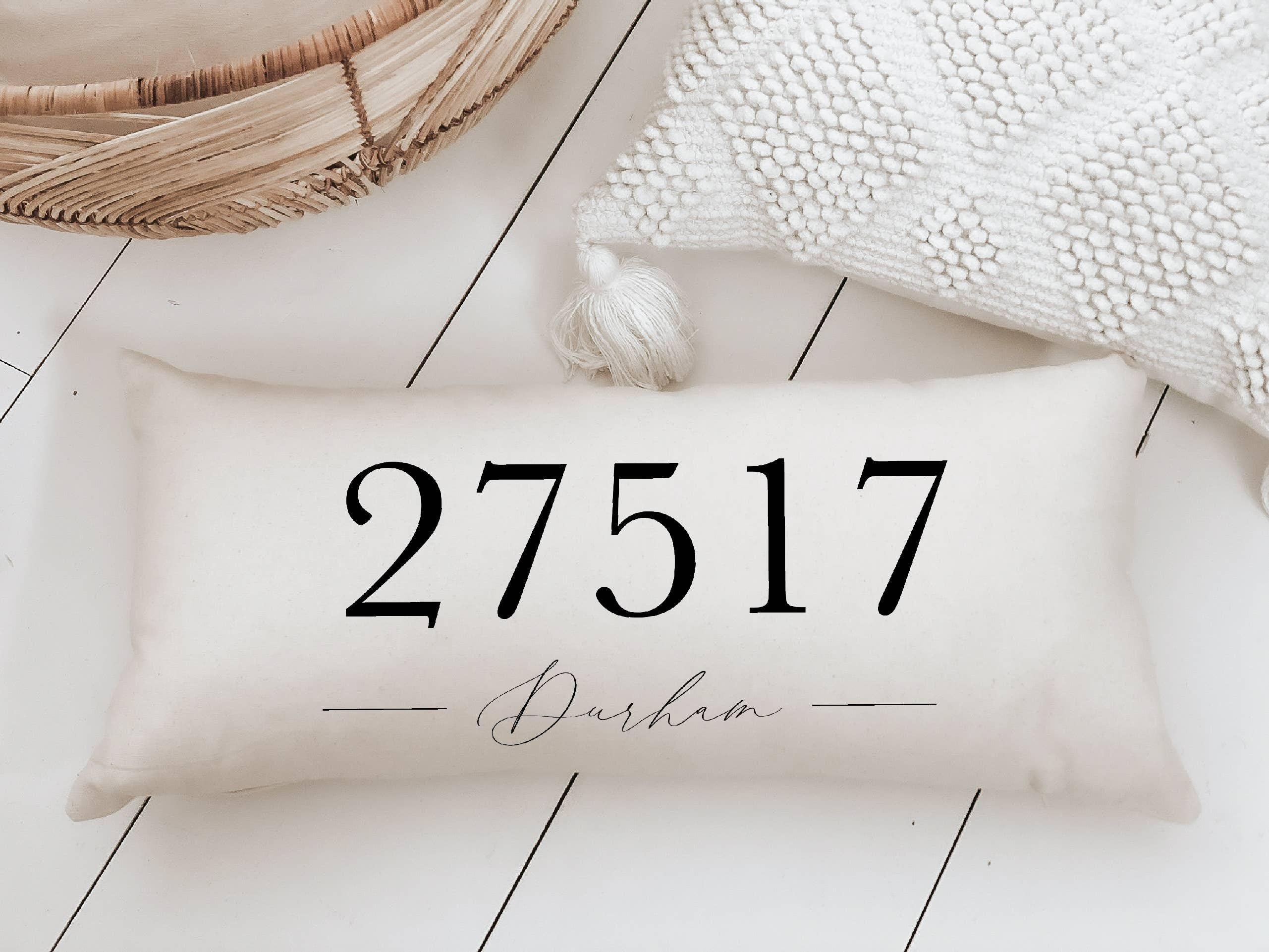 Personalized Lumbar Pillows - Personalized Zip Code Script
