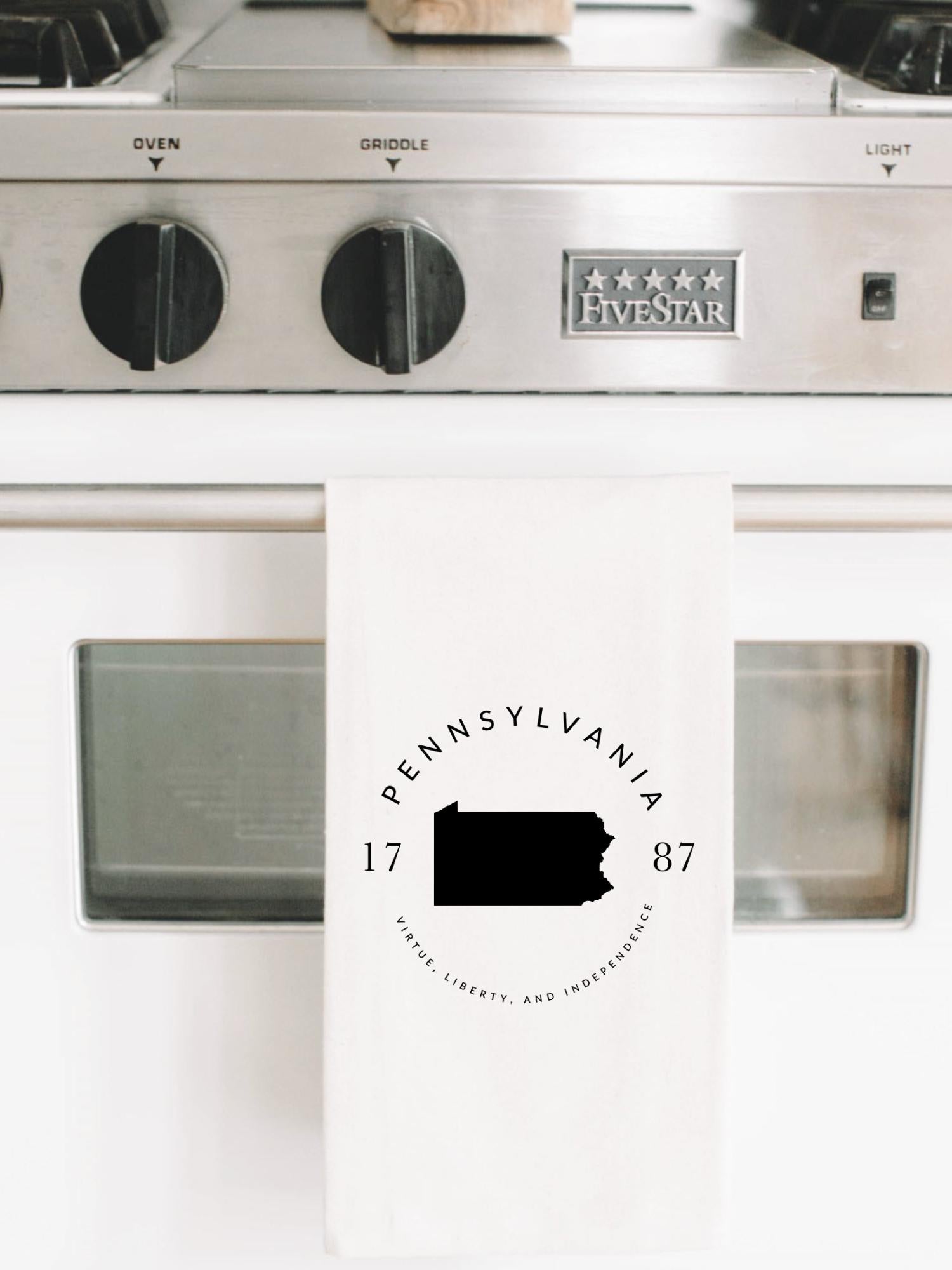 Personalized Tea Towel - Personalized State with Slogan