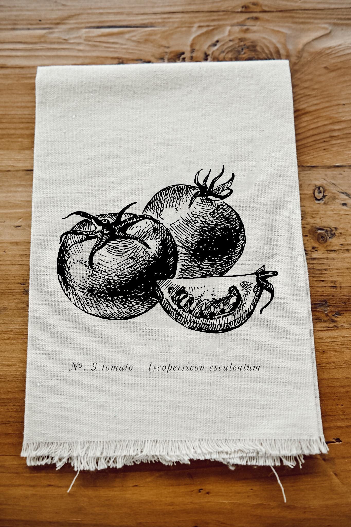 Napkins - FruitsVeggies Black + White