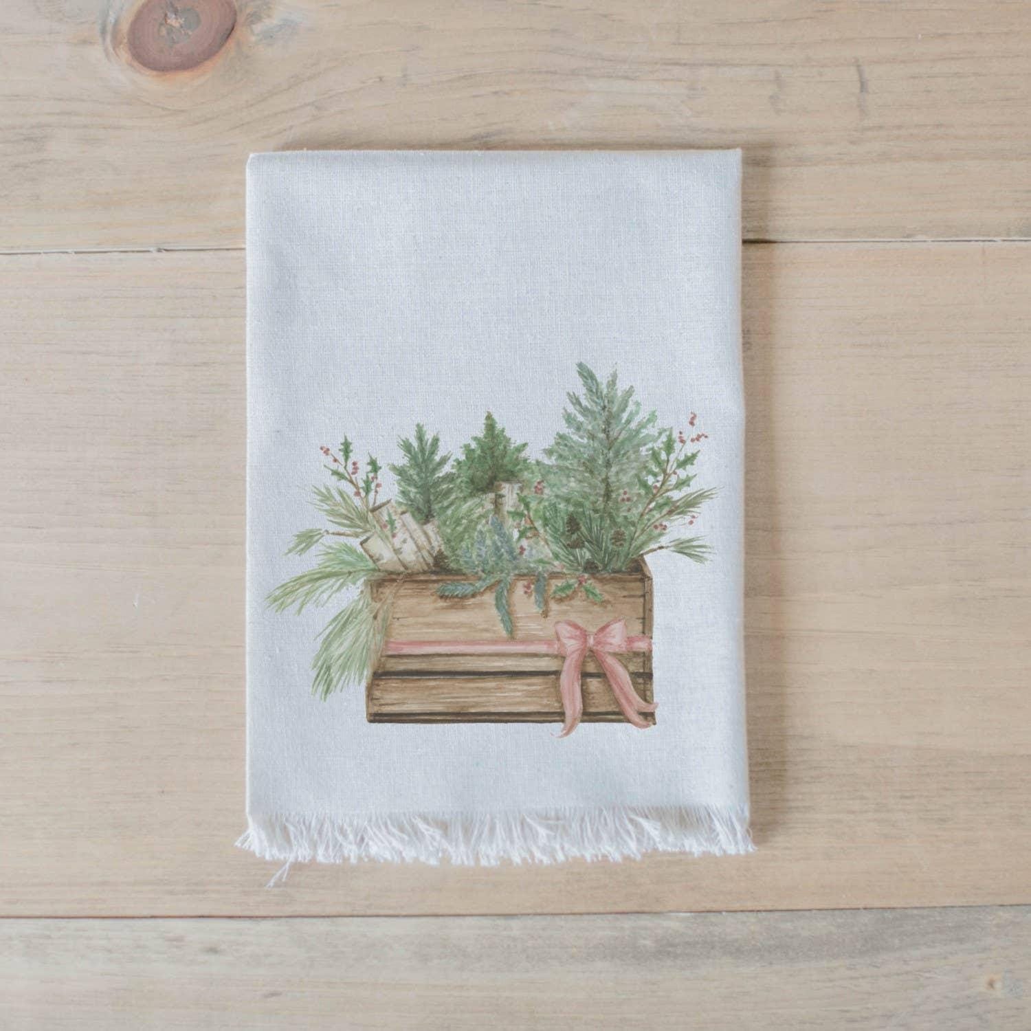 Napkins - Greens in Crate Watercolor