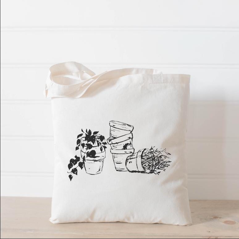 Tote Bags - Terra Cotta Pot