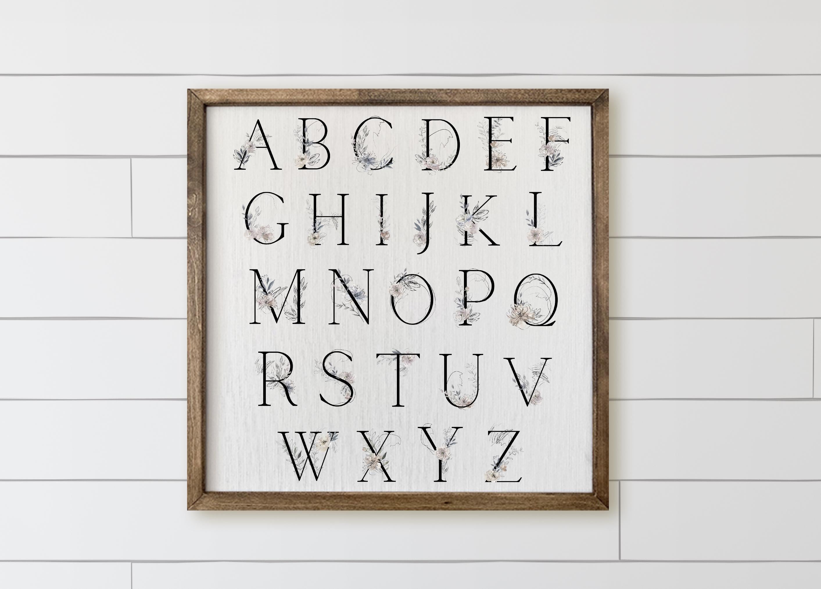 Wooden Frames - Floral Alphabet