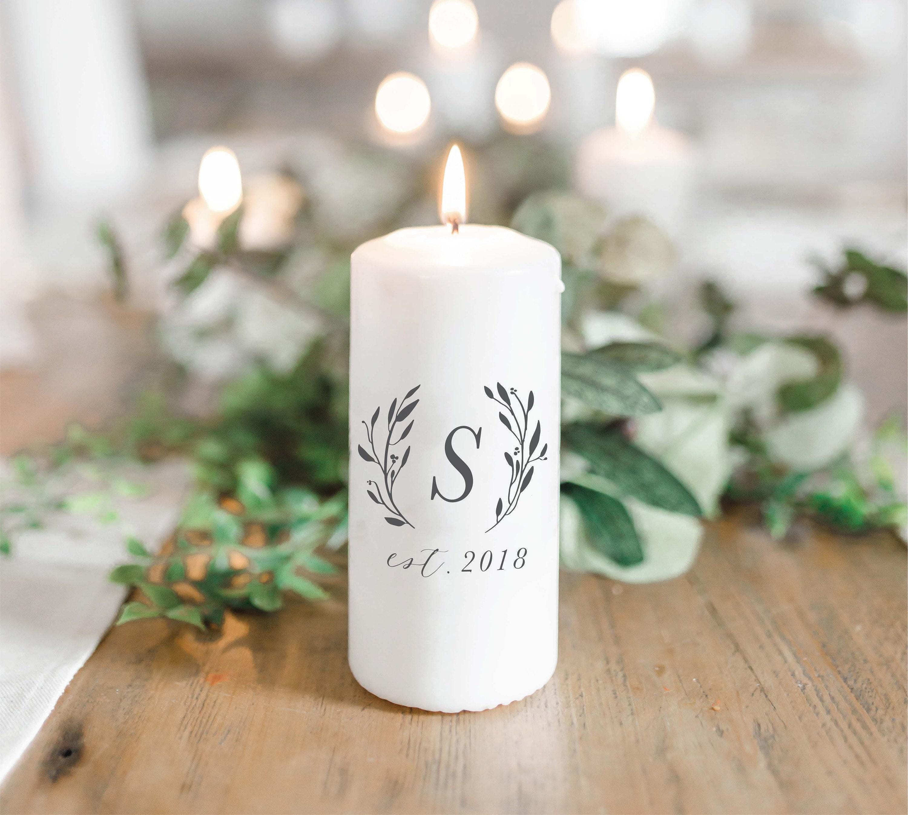 Personalized Candles - Personalized Initial With Laurel