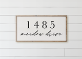 Personalized Home Address Wood Framed Sign