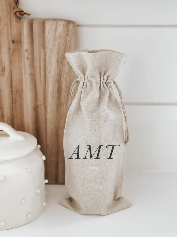 Personalized Monogram Wine Bag
