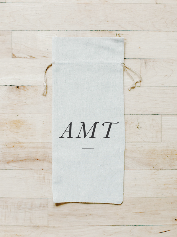 Personalized Monogram Wine Bag